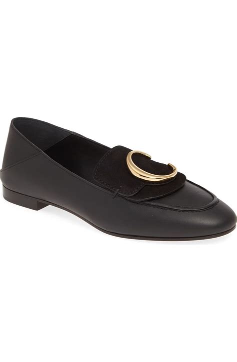 chloe c leather loafer|chloe loafers for women.